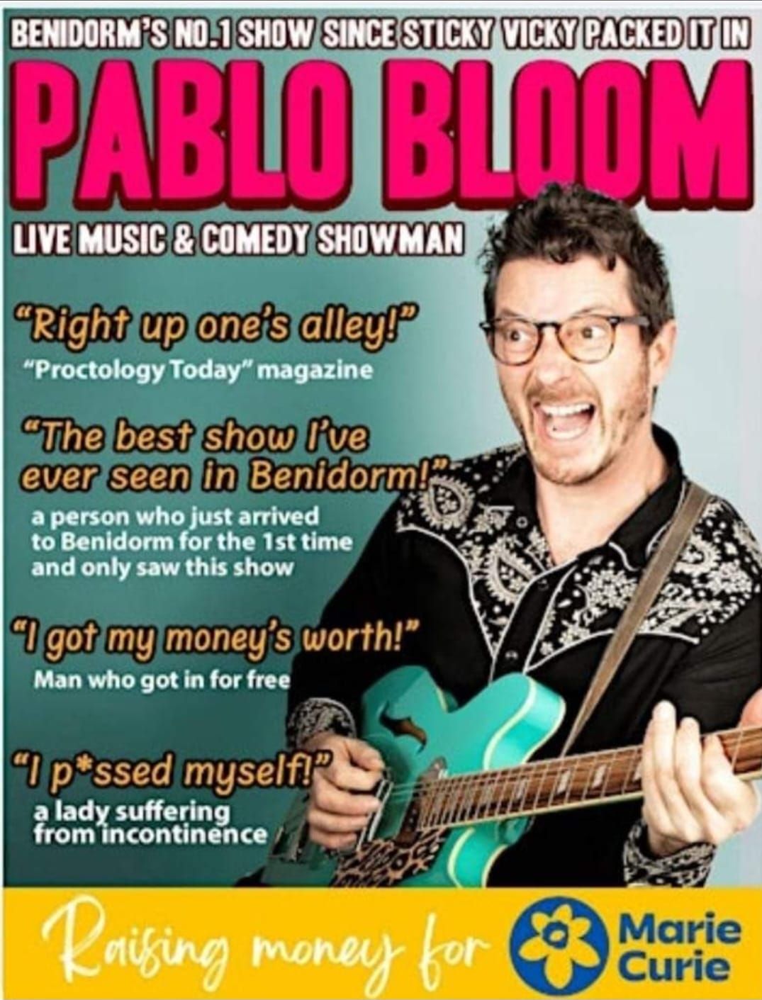 Pablo Bloom Charity Comedy Night in aid of the Marie Curie Hospice Bradford!