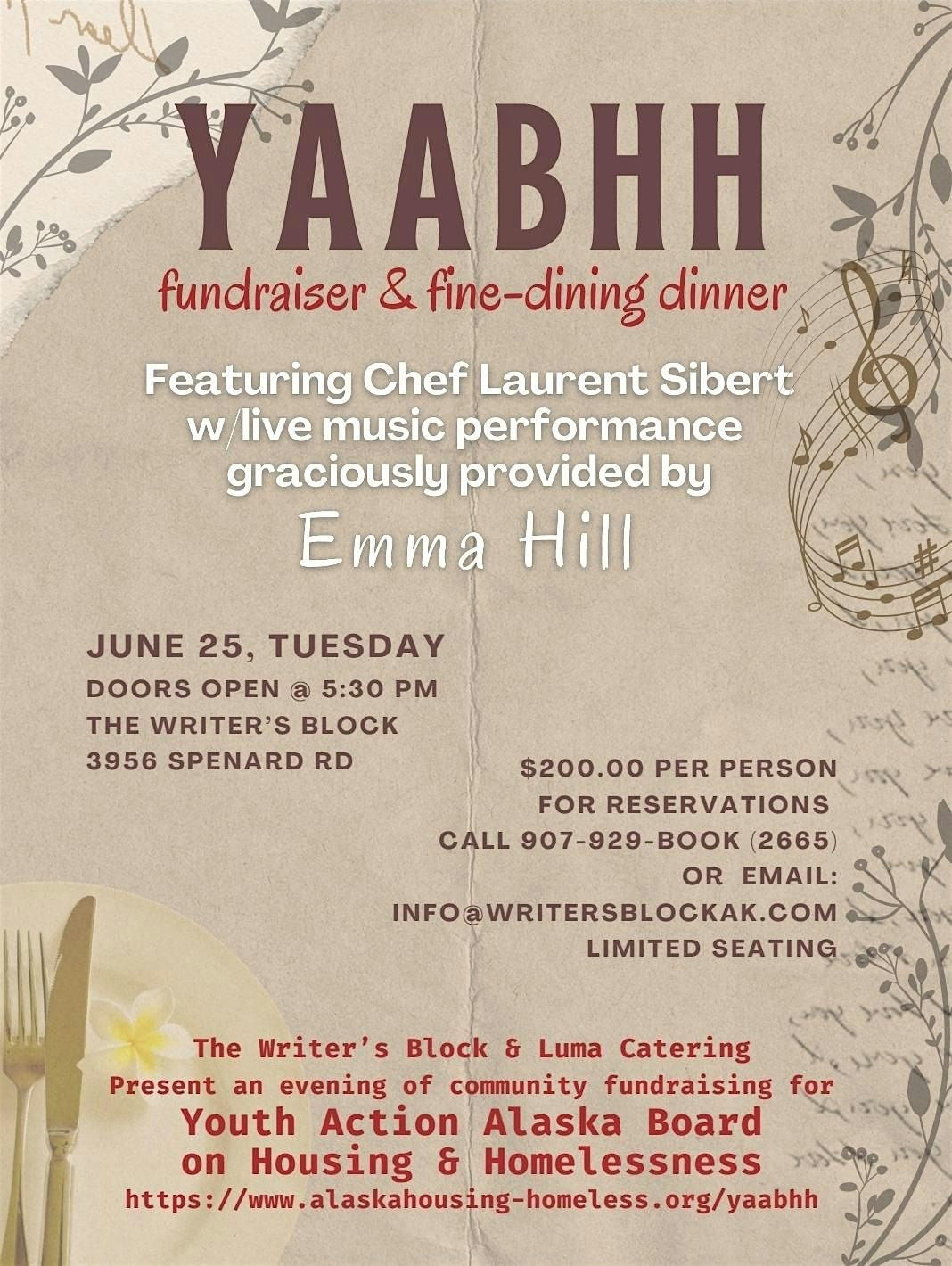 YAABHH Fine Dining Fundraiser