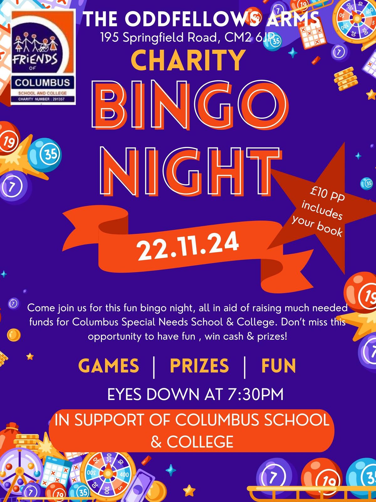 Columbus School & College Charity Bingo