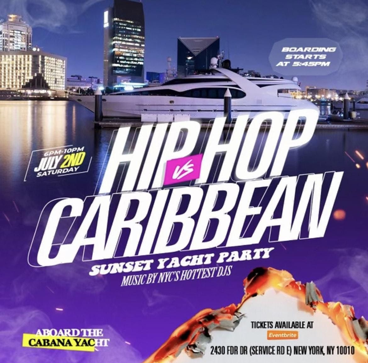 Independence Weekend Hip Hop Vs Caribbean Daylight Yacht Party