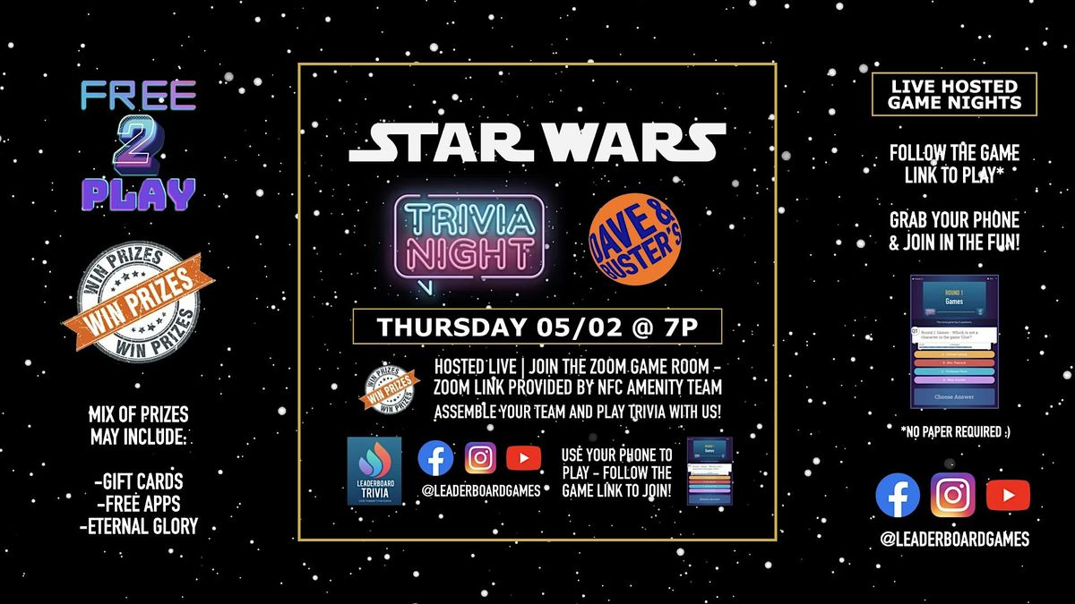 STAR WARS Theme Trivia | Dave & Buster's - Louisville KY - THUR 05\/02 @ 7p