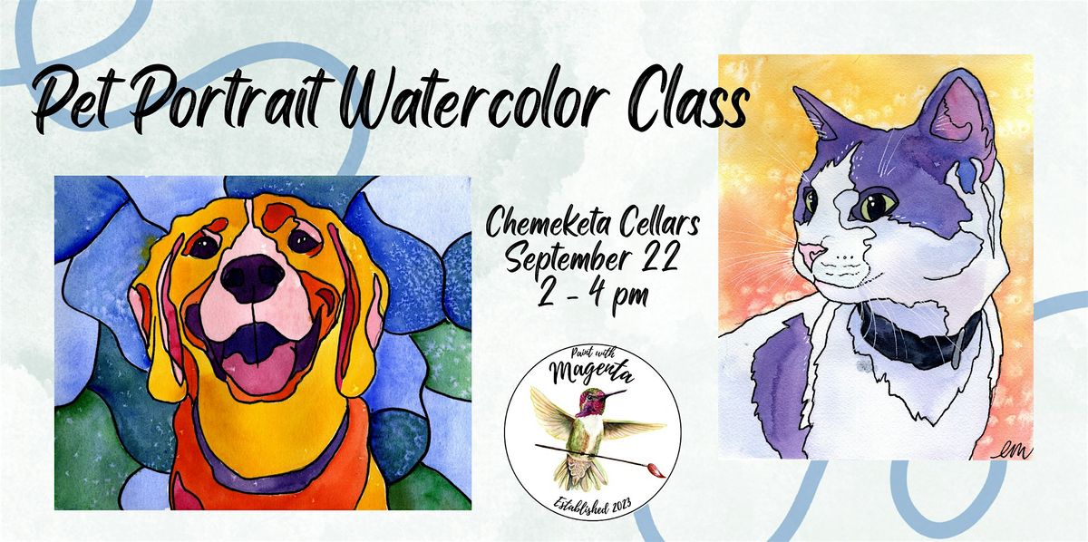 Pet Portrait Wine & Watercolor