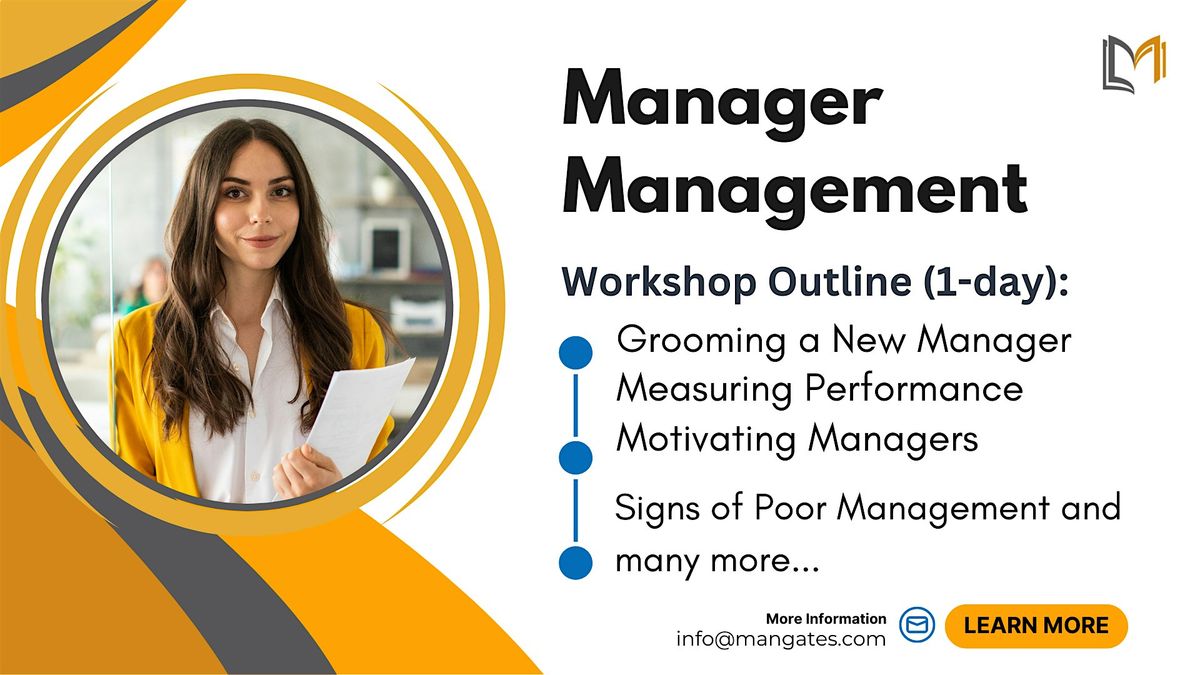 Manager Management 1 Day Workshop in Santa Clara, CA on Jun 21st, 2024