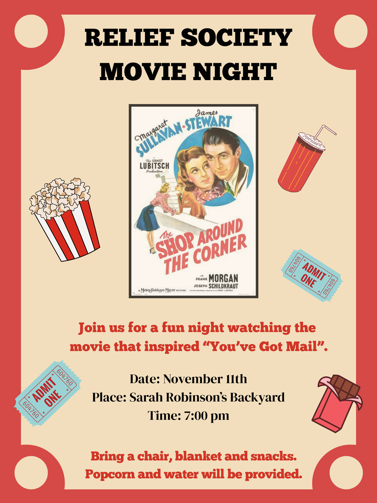 Durango Ward Relief Society Outdoor Movie Night