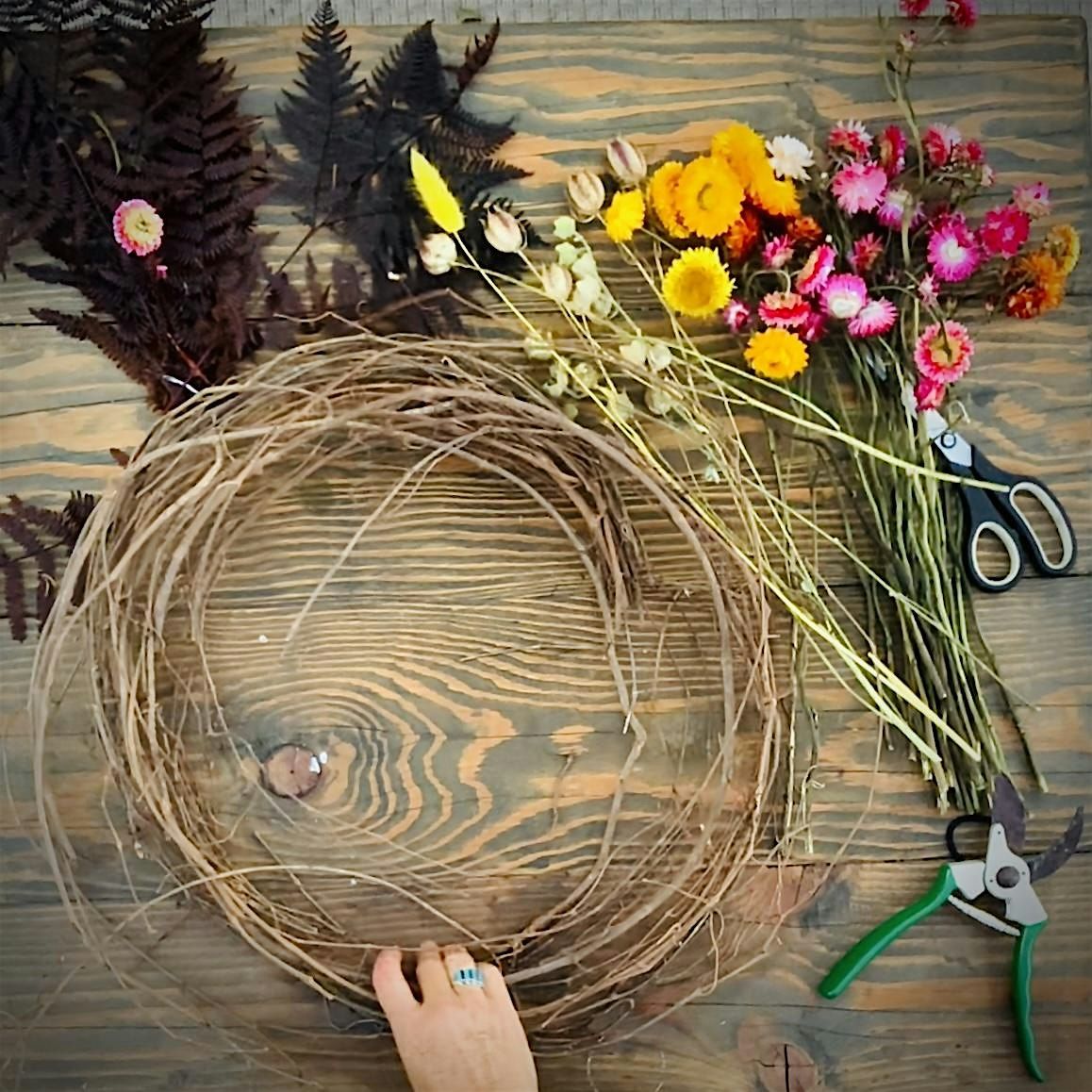 Fall - Dried Floral Wreath Making Workshop by French Buckets