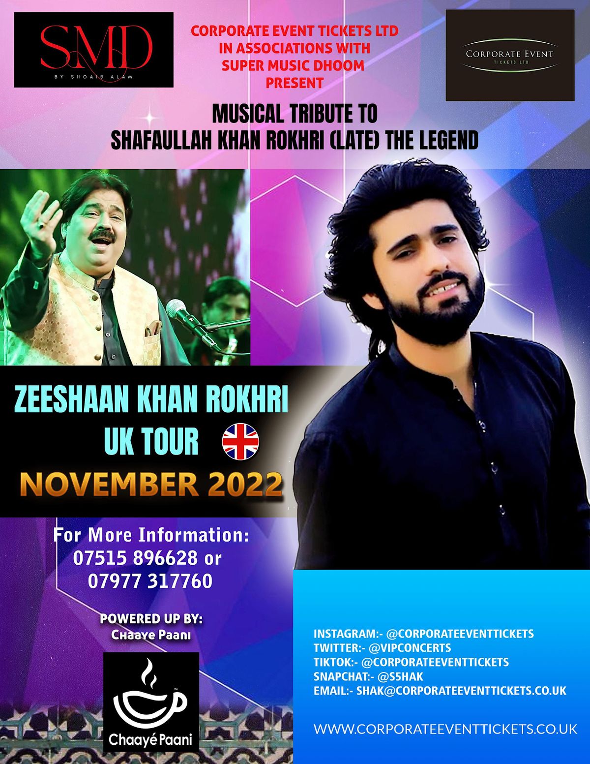 Zeeshan Khan Rokhri UK London Tour  Musical Tribute To Shafallah Rokhri