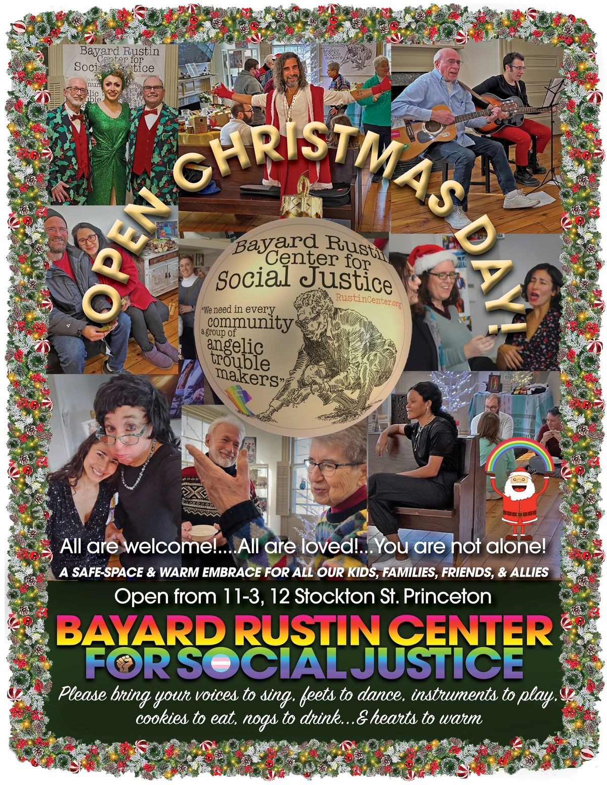 Bayard Rustin Center for Social Justice Queer Safe-Space OPEN Christmas!