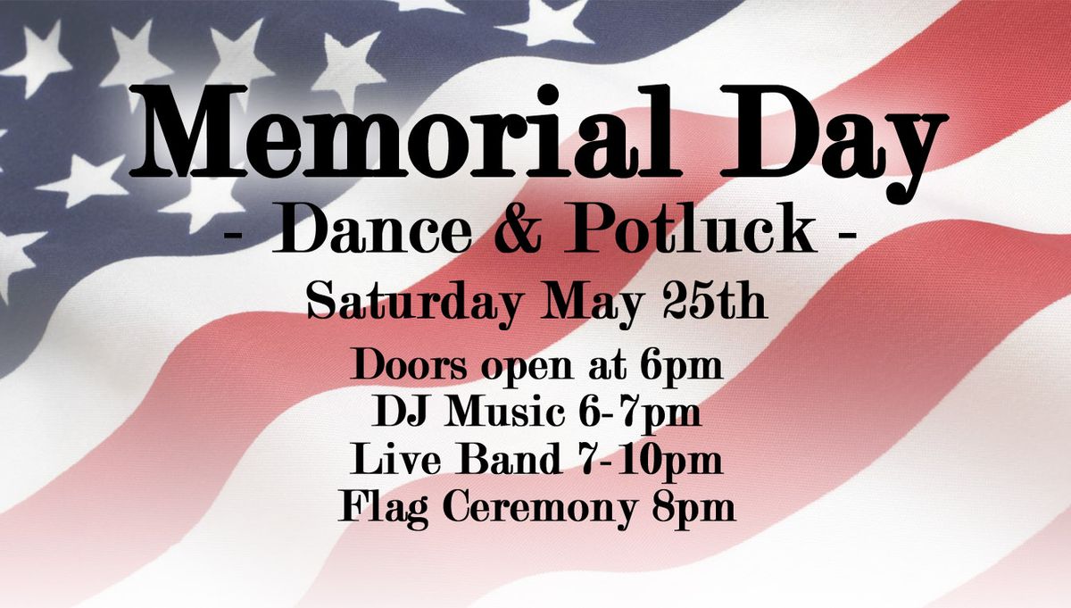 Memorial Day Dance & Potluck $10