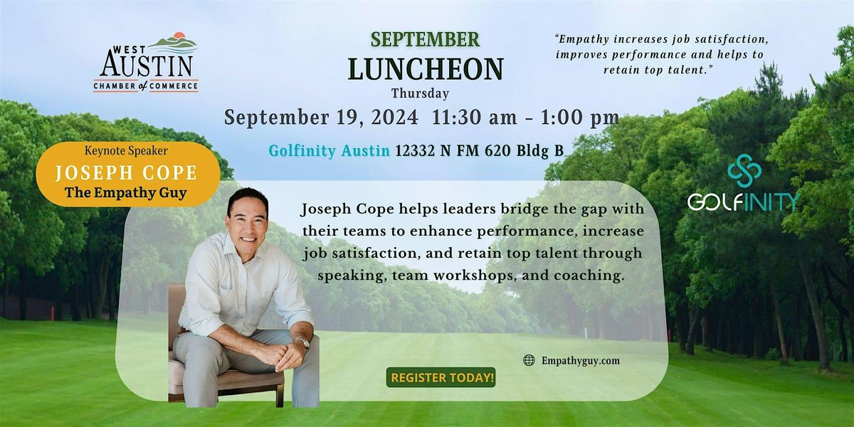 September Luncheon with Guest Speaker, Joseph Cope