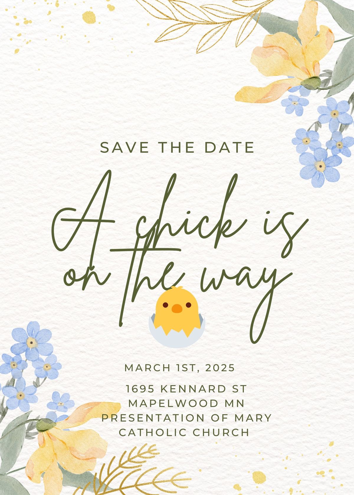 A chick is on the way babyshower