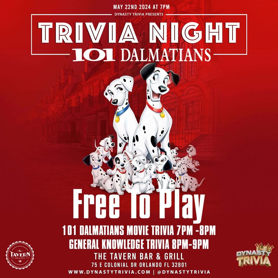 The Tavern Downtown Trivia Night: 101 Dalmatians & General Knowledge Trivia