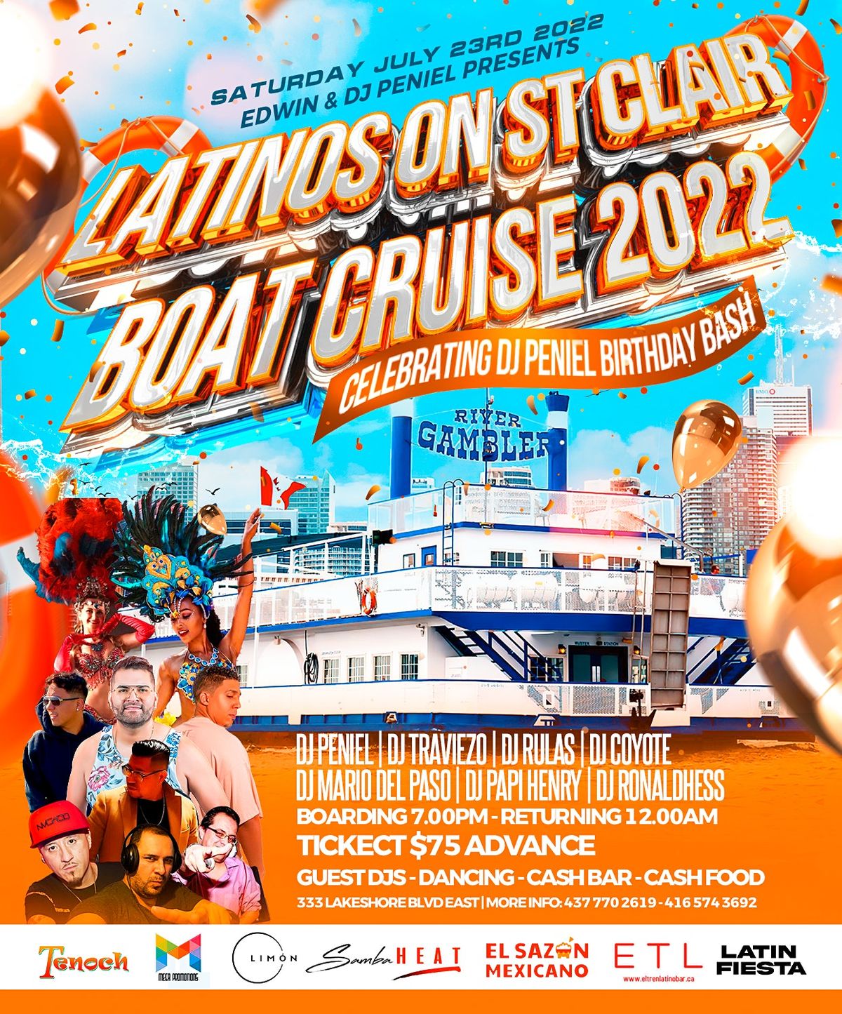 Latinos On St Clair Boat Cruise 2022