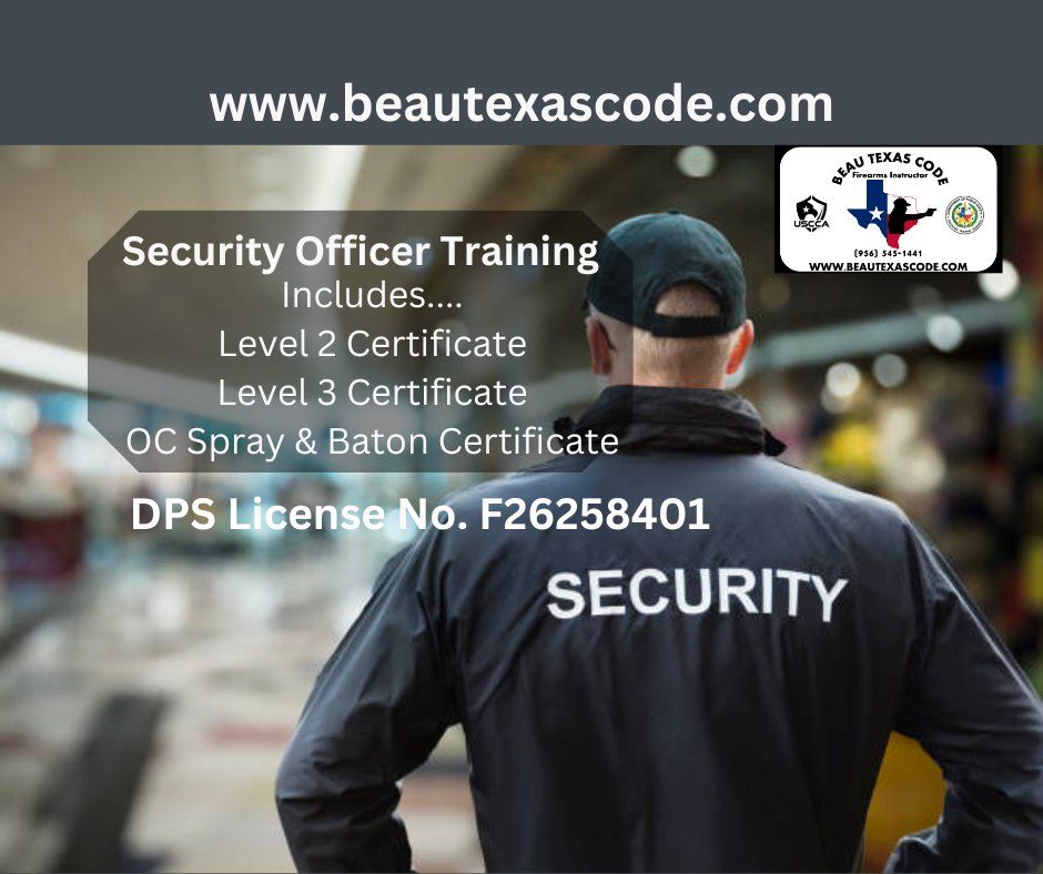 Level 2\/3 Private Security Officer Training - $175