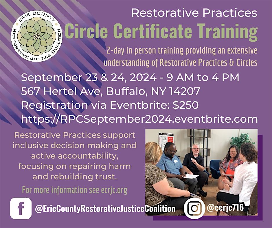 2-Day Restorative Practices Circle Certificate Training (September 2024)