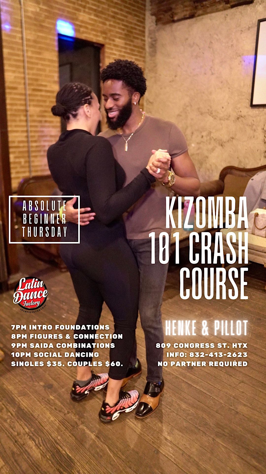 Kizomba 101 Crash Course for Beginners. Thursday Meetup at Henke. 04\/27