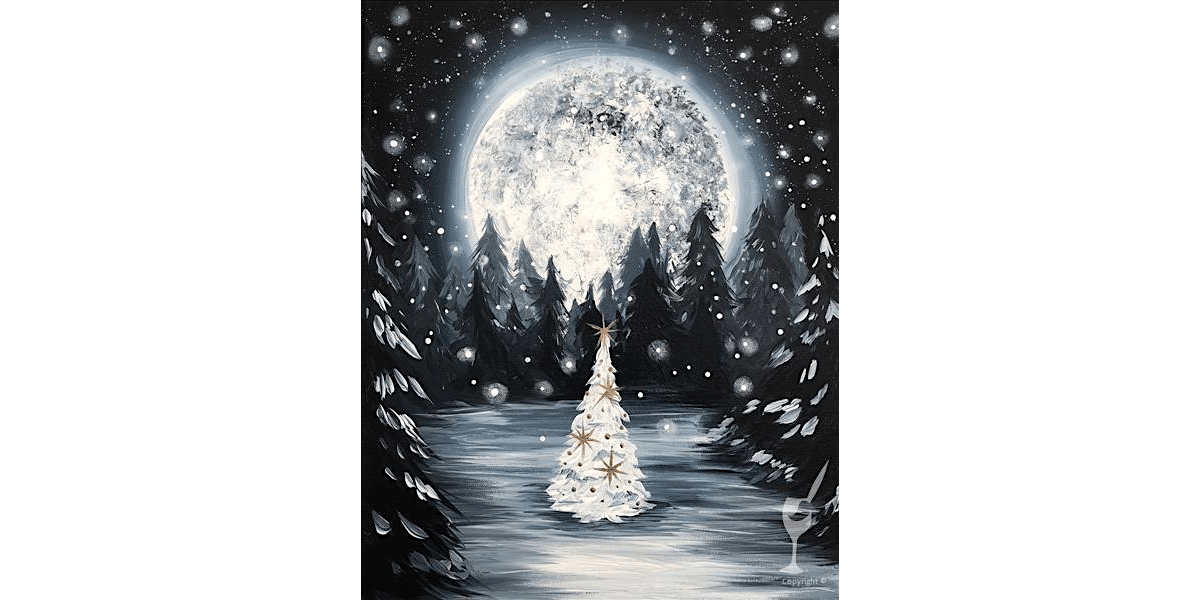 The Solitary Christmas Tree at Night - Paint and Sip in Denver | Classpop!\u2122