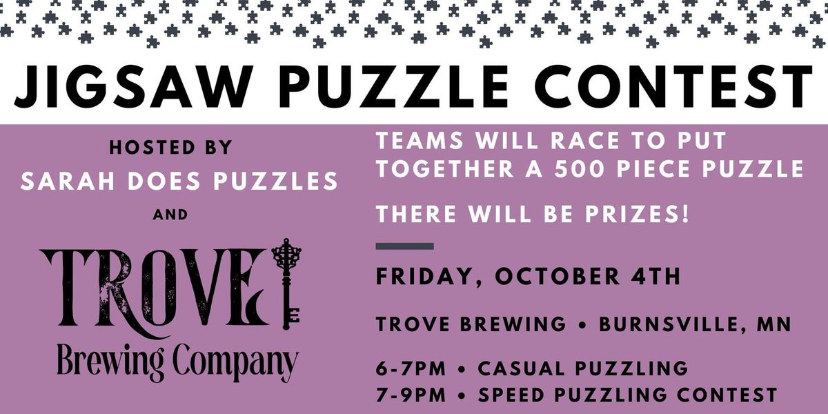 Team Jigsaw Puzzle Contest at Trove Brewing Co with Sarah Does Puzzles