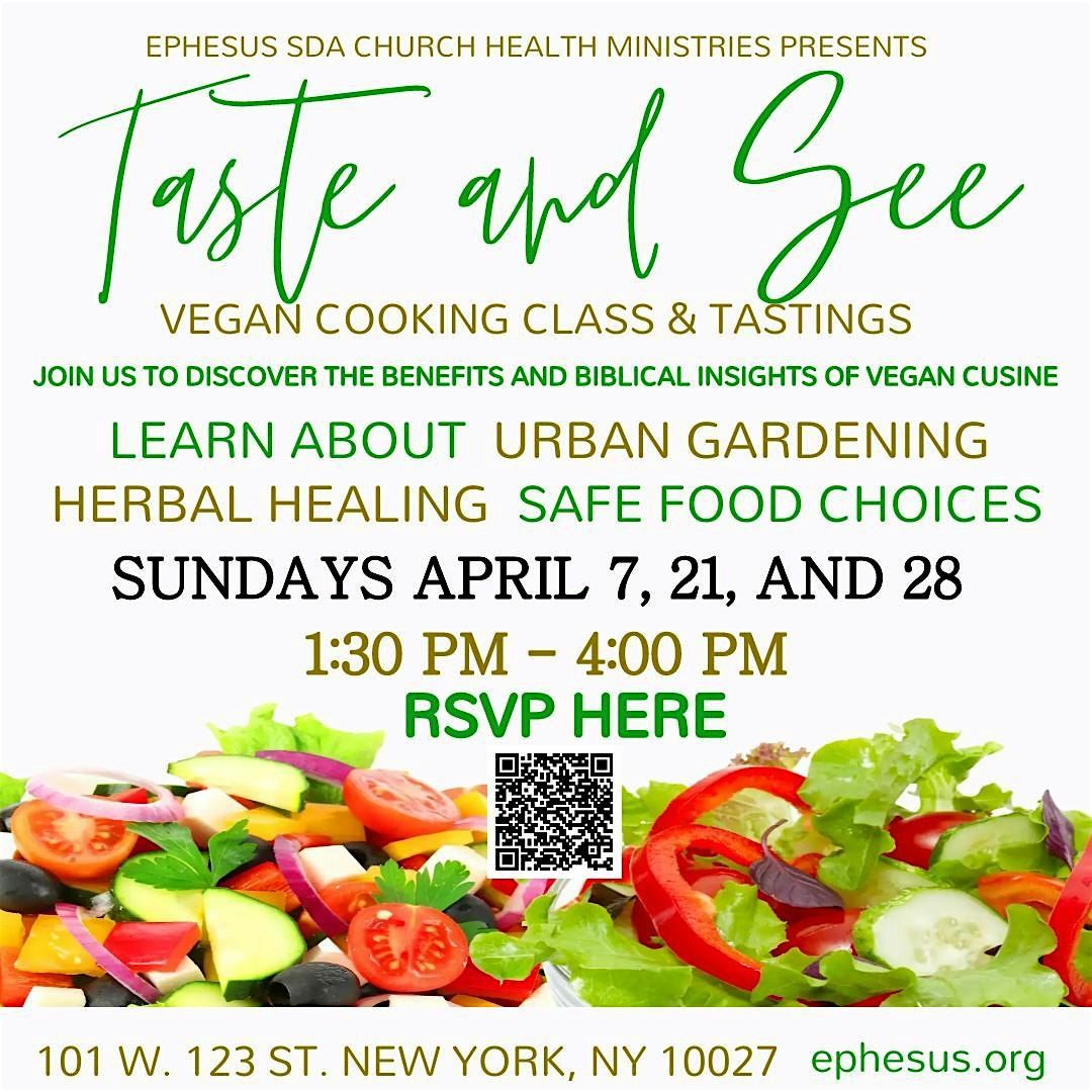 Taste and See!  A Vegan Cooking Class for Beginners!