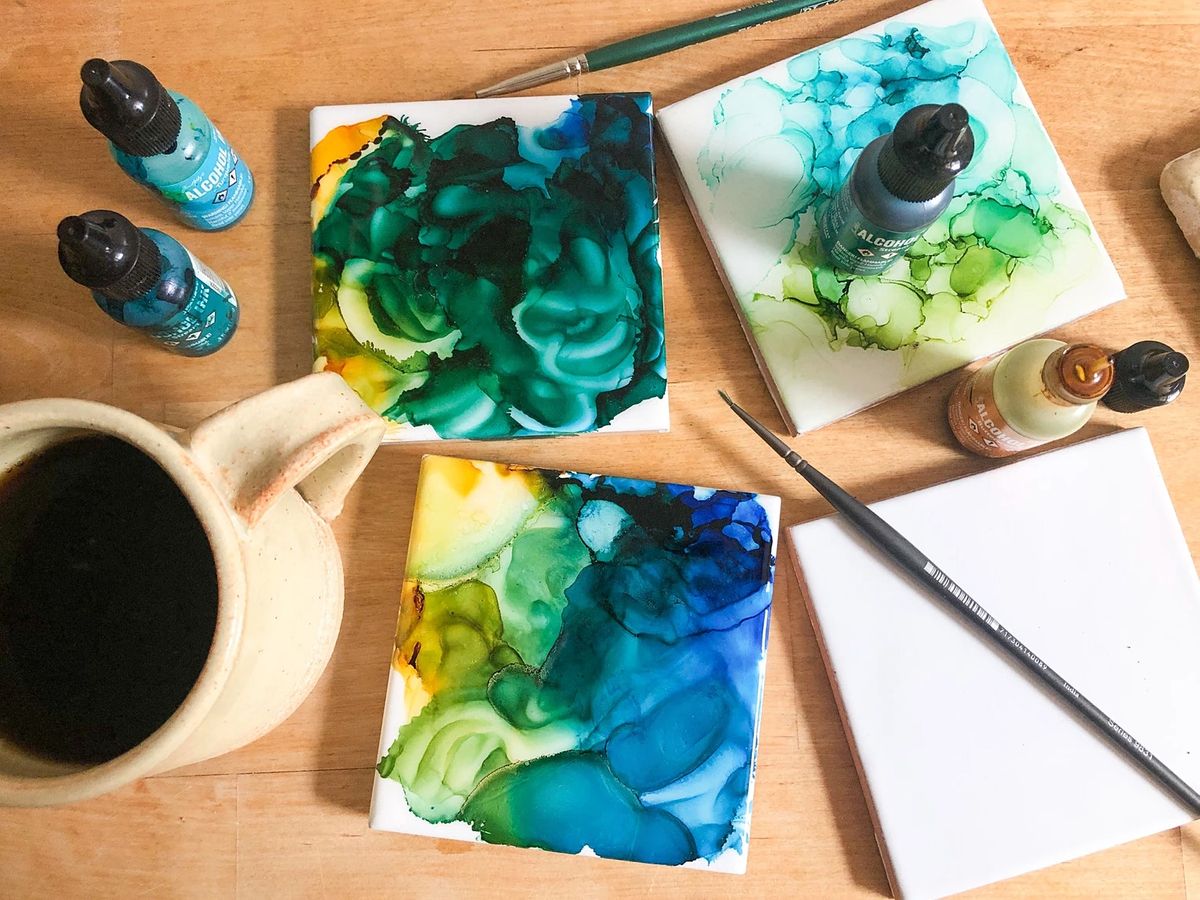 CRAFTS + COCKTAILS ::  Abstract Art Using Alcohol Inks w\/ Nichole Sorhaindo