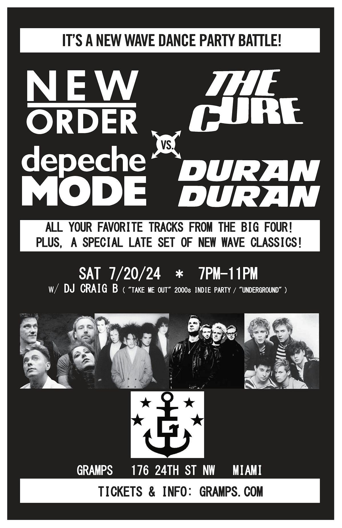 The Cure vs Depeche Mode vs New Order vs Duran Duran Dance Party in Miami