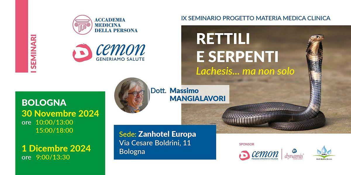 BOLOGNA-IX SEM. PROGETTO  M.MEDICA- RETTILI E SERPENTI- Dr. M.MANGIALAVORI