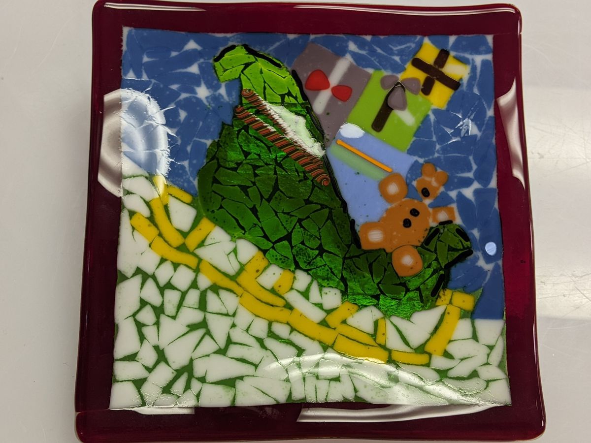 Fused Glass Christmas Candy Dishes