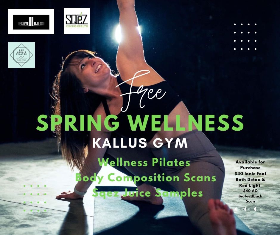 FREE SPRING INTO WELLNESS: Pilates, Body Composition Scan, & Sqez Samples at Kallus Gym