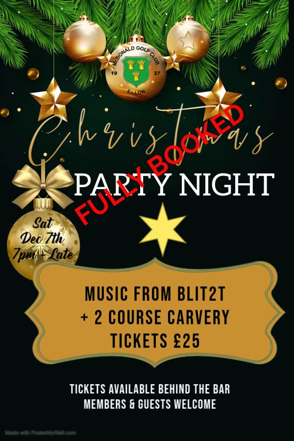 McDonald Golf Club Christmas Party Night - Sold Out