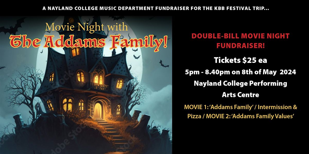 Addams Family movie night fundraiser