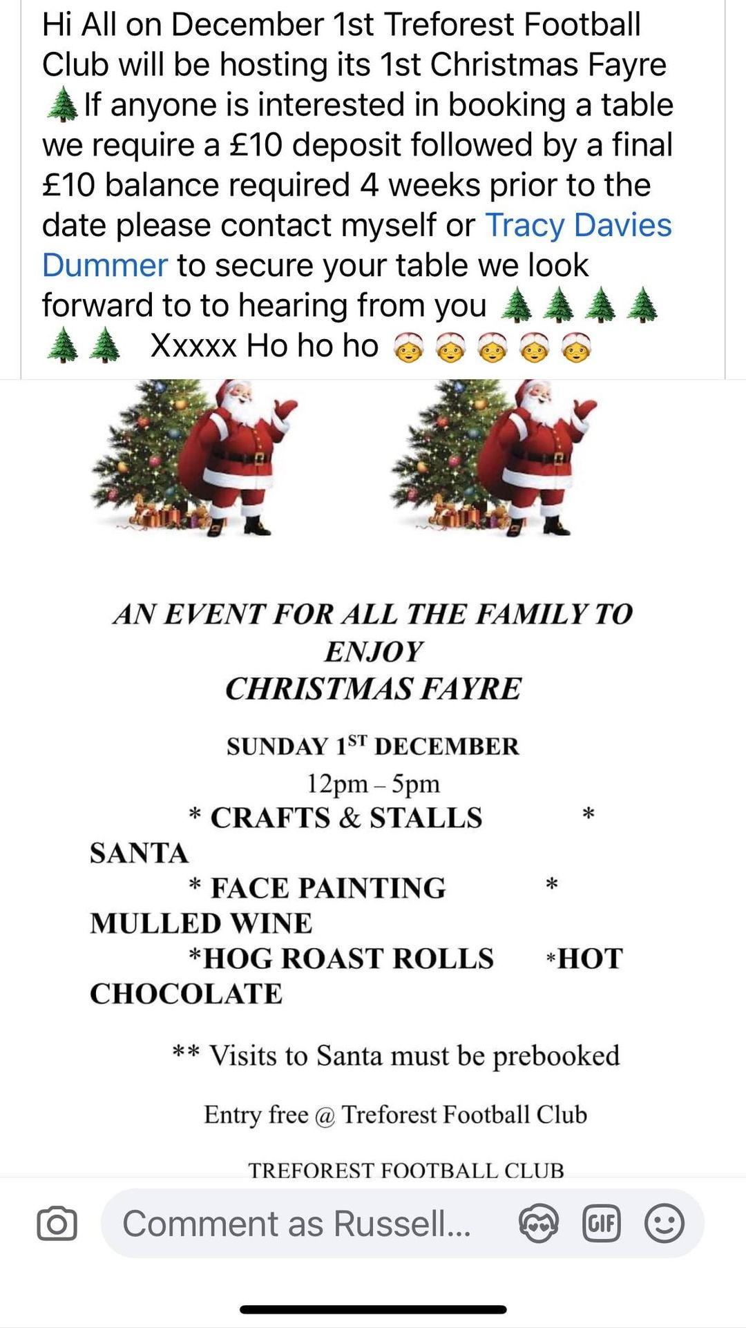 Treforest Fc Christmas Fayre