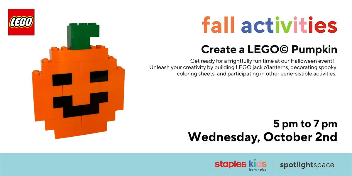 LEGO Jack-o-lantern and Halloween Activities at Staples Shoppers World 159