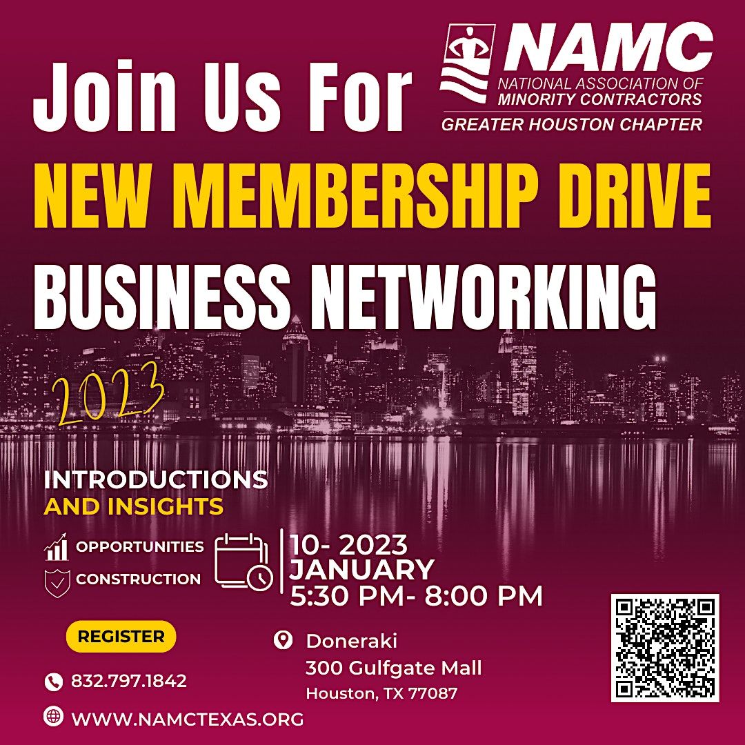 NAMC New Membership Drive\/Networking Event - Diversity in Construction