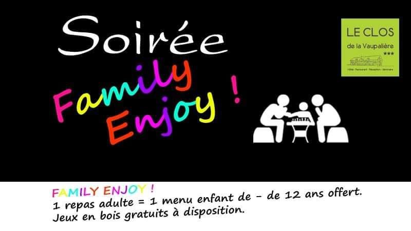 Family Enjoy, 1 d\u00eener adulte = 1 menu enfant offert