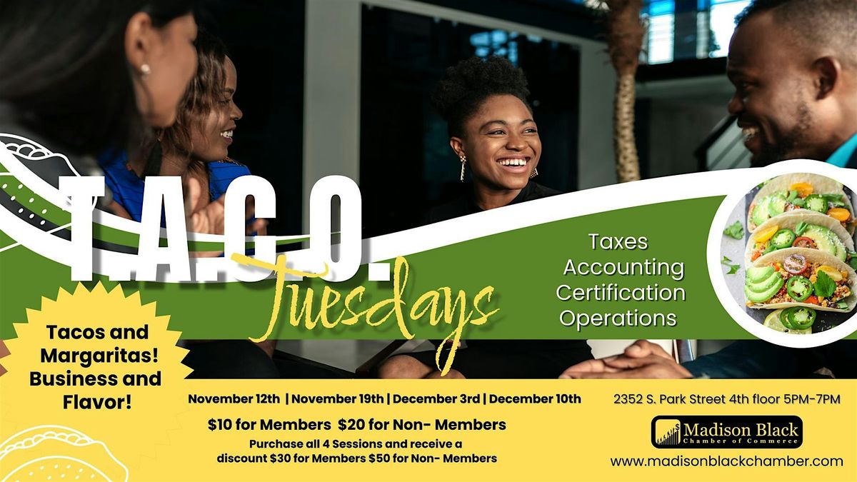 T.A.C.O. Tuesdays - Taxes, Accounting, Certification & Operations (3 of 4)