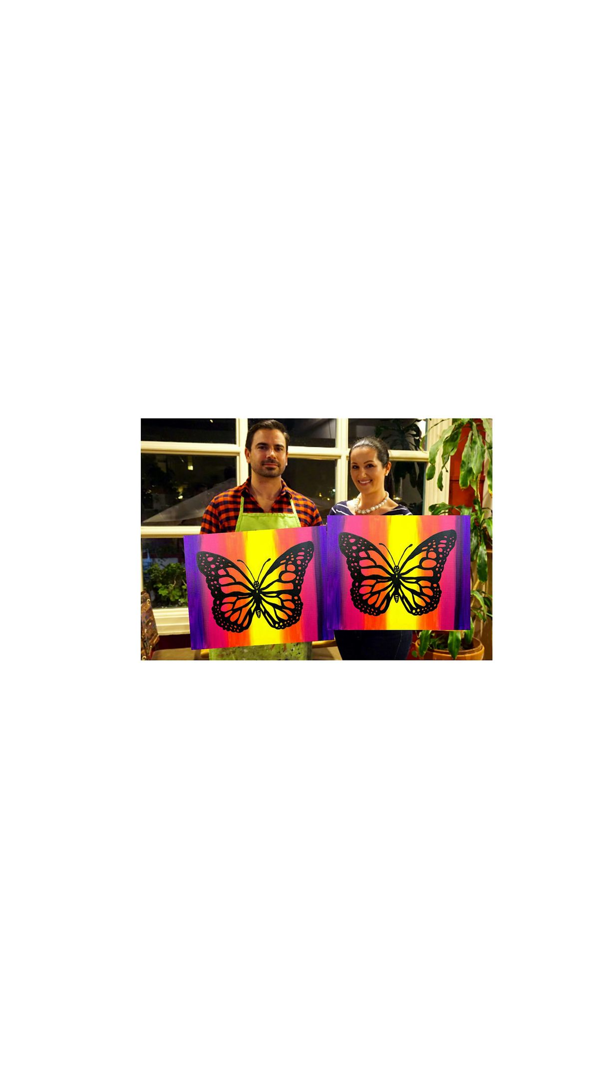 Butterfly Silhouette- Canvas bachelorette party - paint with Marian