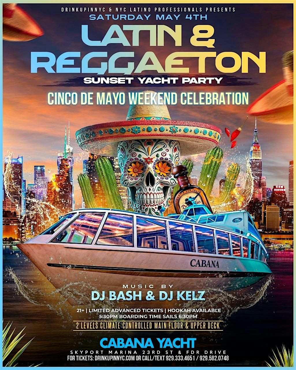 Sat, May 4th - Latin & Reggaeton Sunset Boat Party | Cinco de Mayo Weekend