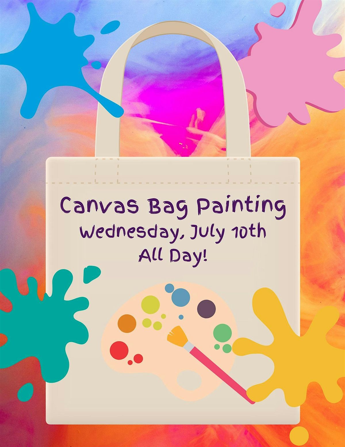 Young Adult: All Day Drop-In: Canvas Bag Painting