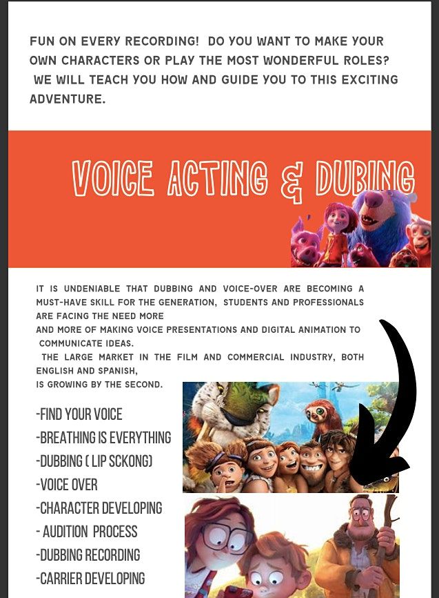 VOICE OVER & DUBBING COURSE FOR KIDS, TEENS & ADULTS\/3 MONTHS COURSE!