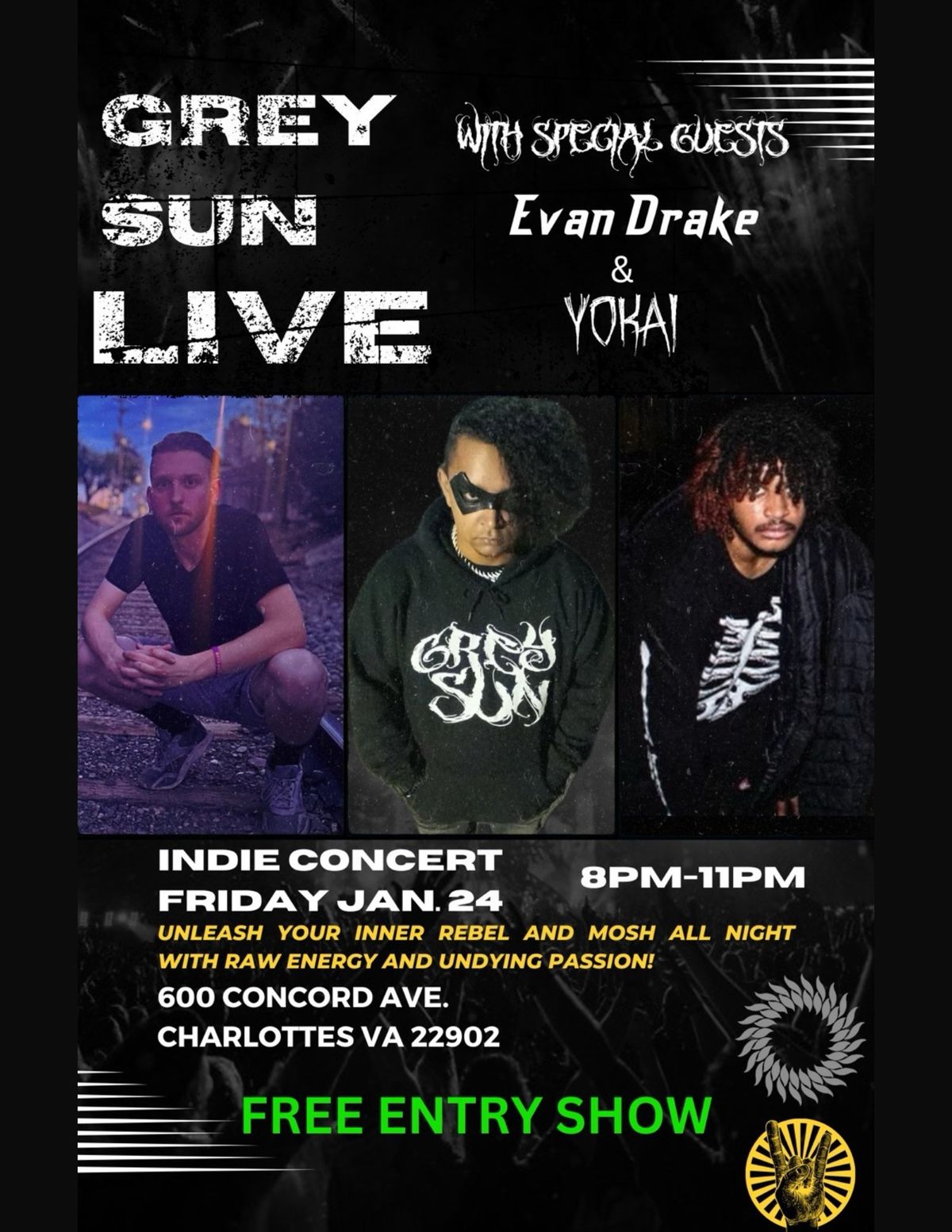 GREY SUN LIVE w\/ Evan Drake & Yokai