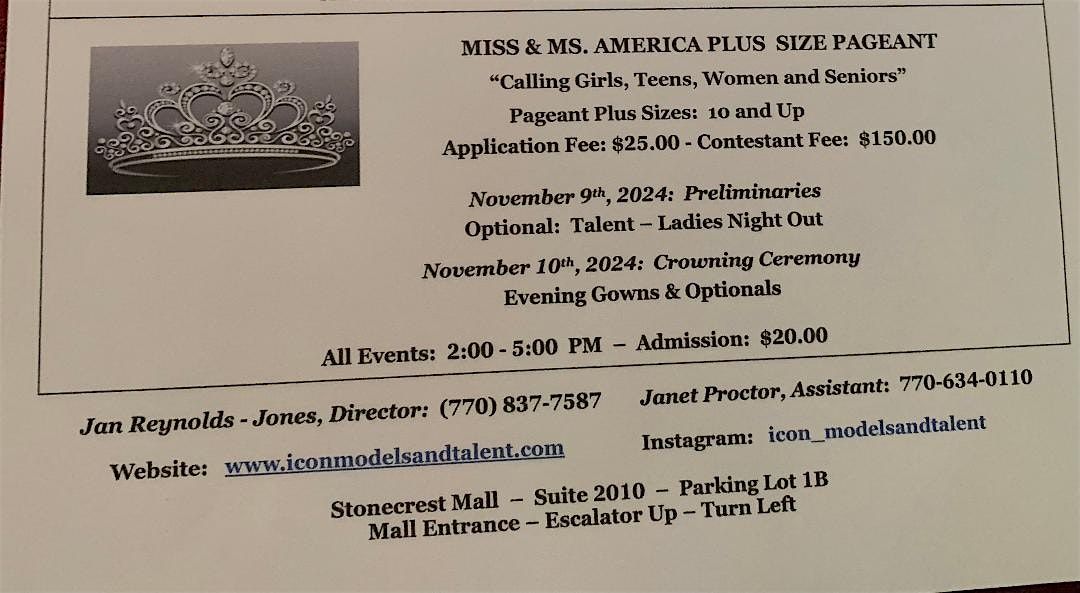 Miss & Ms. America Plus Size Pageant