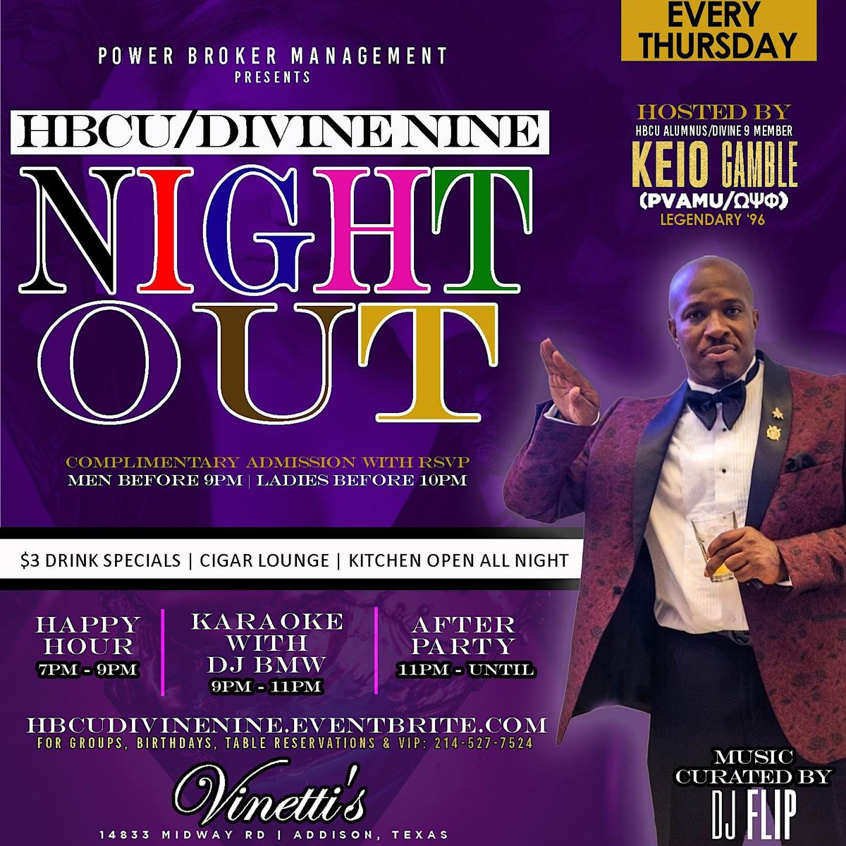 HBCU/Divine Nine Night Out at Vinettis >>> hosted by Keio Gamble ...