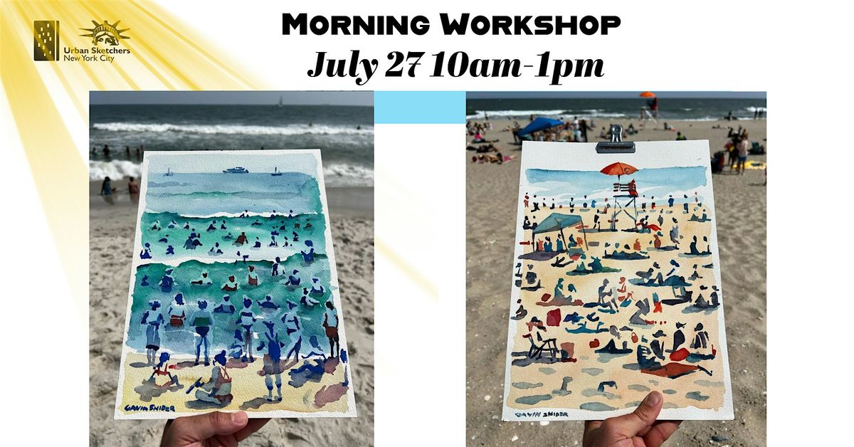 NYC Urban Sketchers-Gavin Snider Painting Coney Island-Morning Session