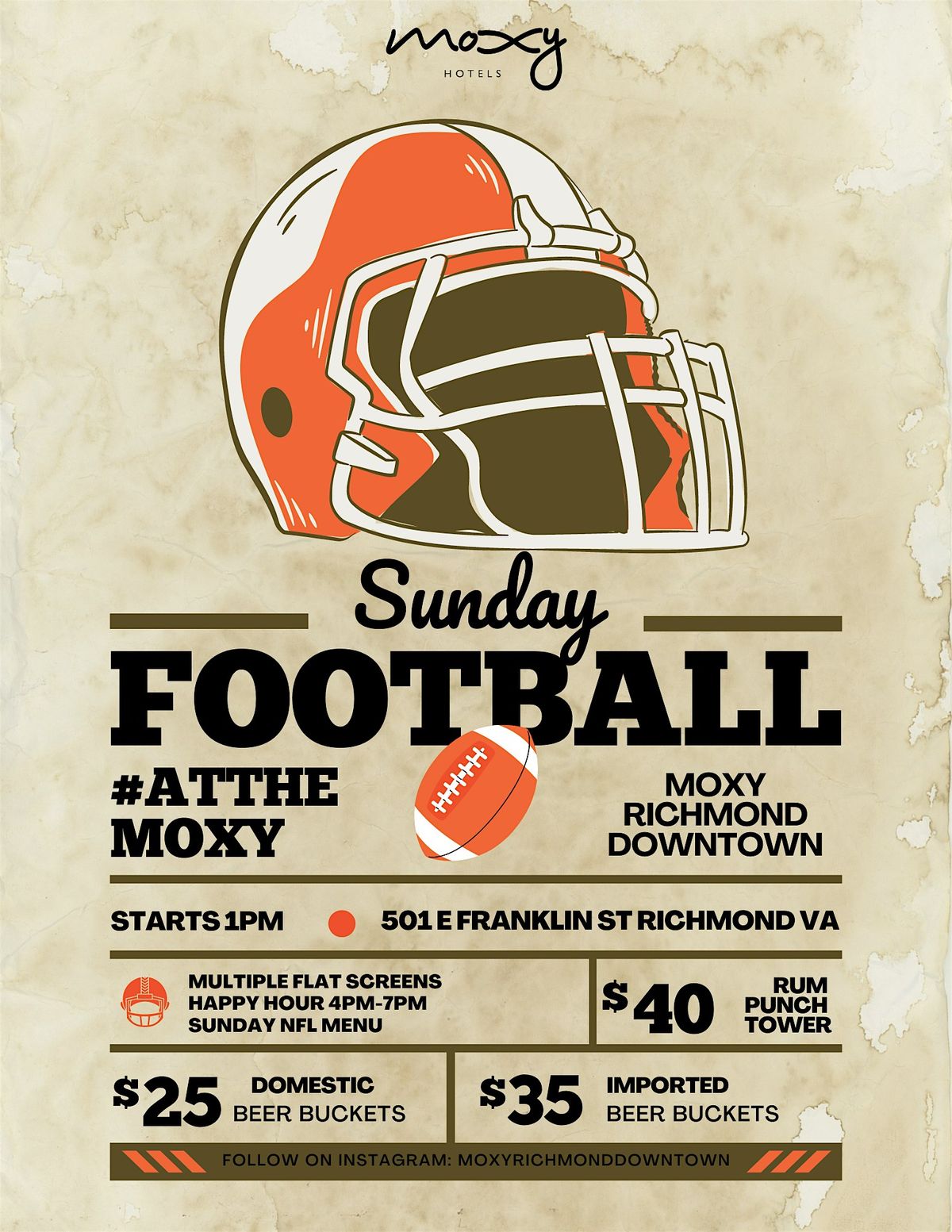 SUNDAY FOOTBALL  AT MOXY