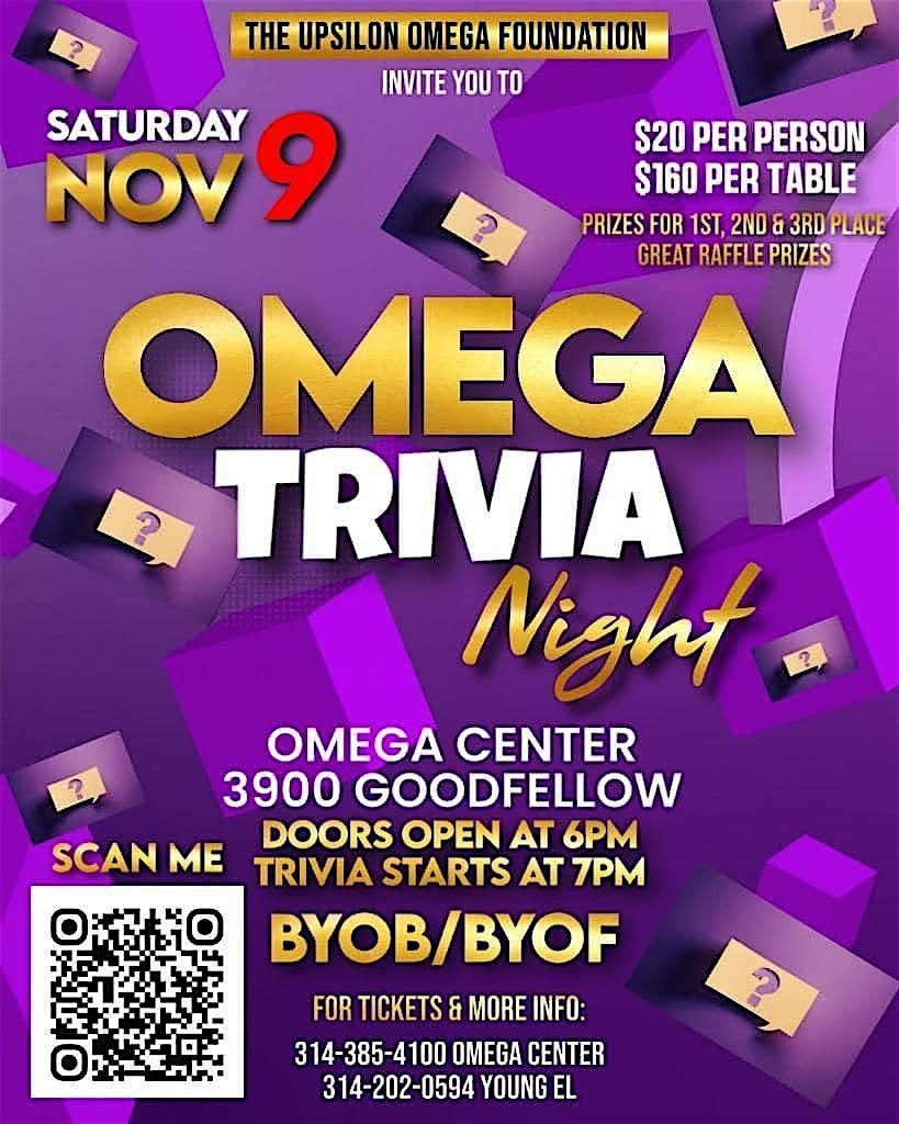 11th ANNUAL OMEGA TRIVIA NIGHT - JANUARY 11, 2025