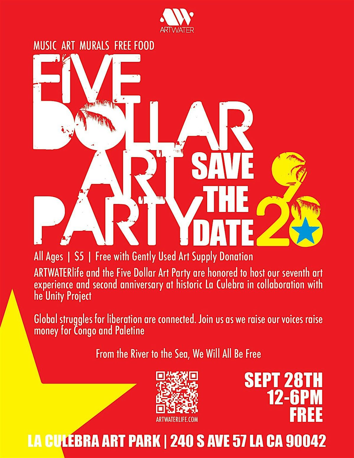 ARTWATERlife's Five Dollar Art Party and 2 Year Anniversary