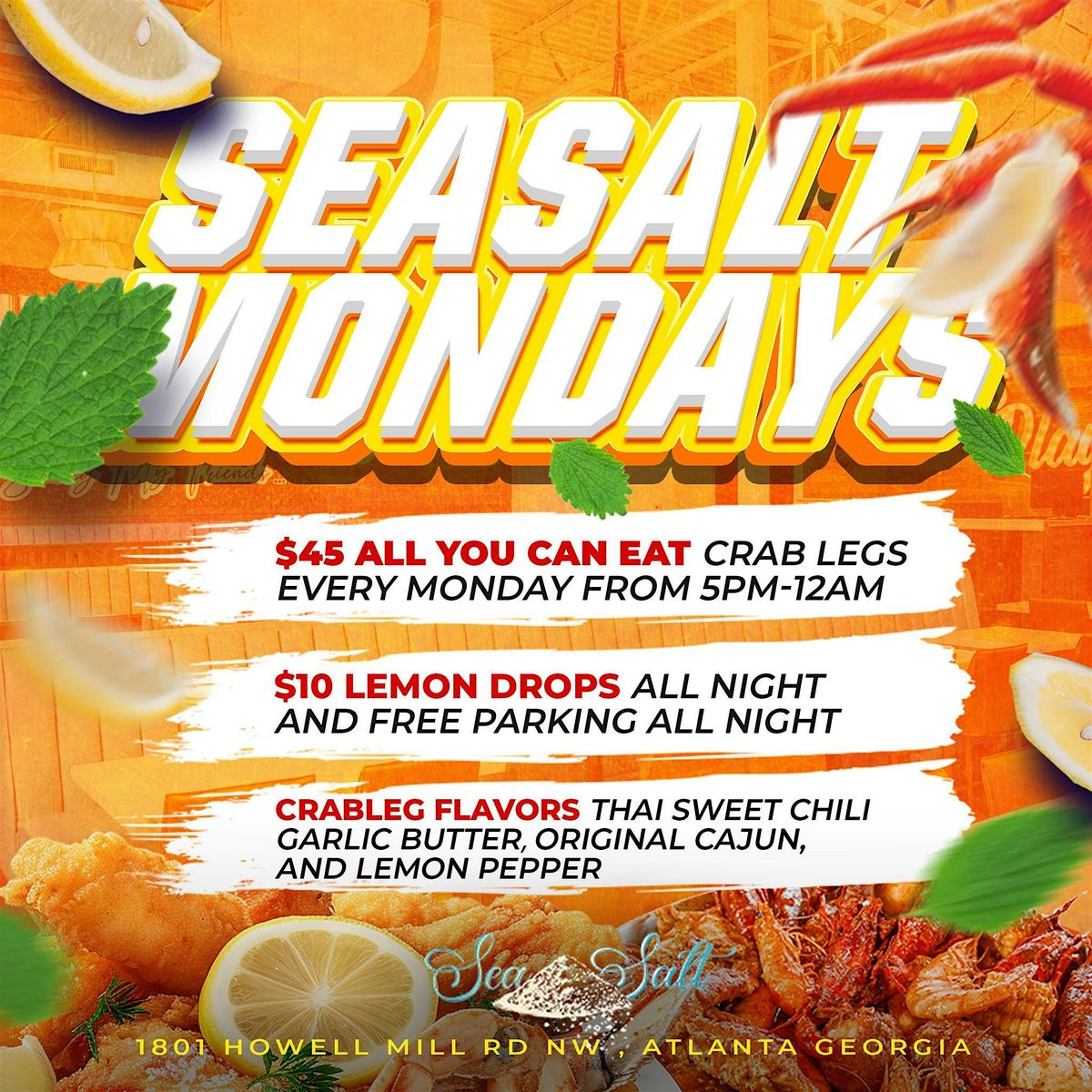 R&B Monday's & $45 ALL YOU CAN EAT CRABLEGS
