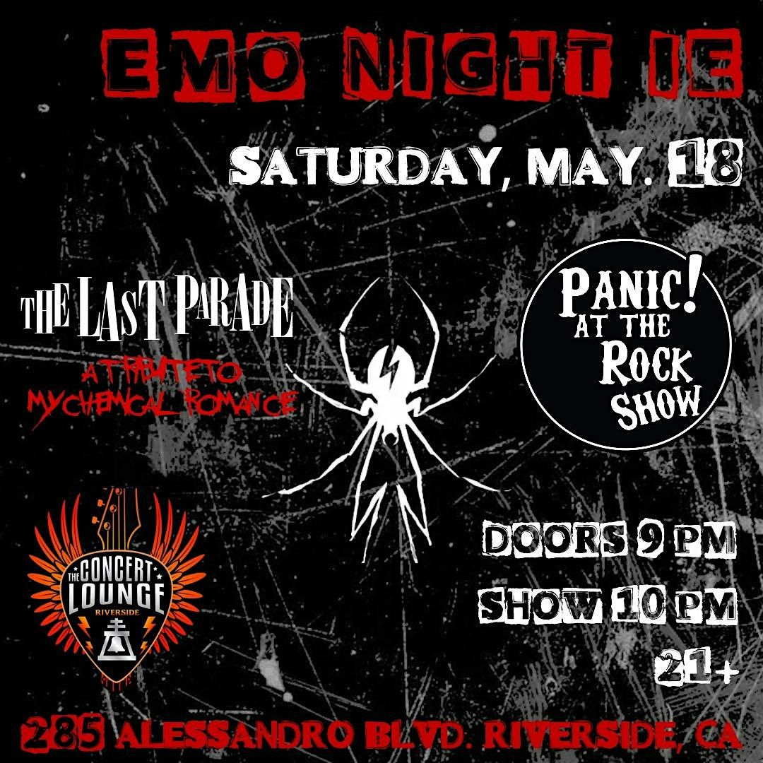 Emo Night in IE w\/ Tributes to My Chemical Romance & Panic at the DIsco!