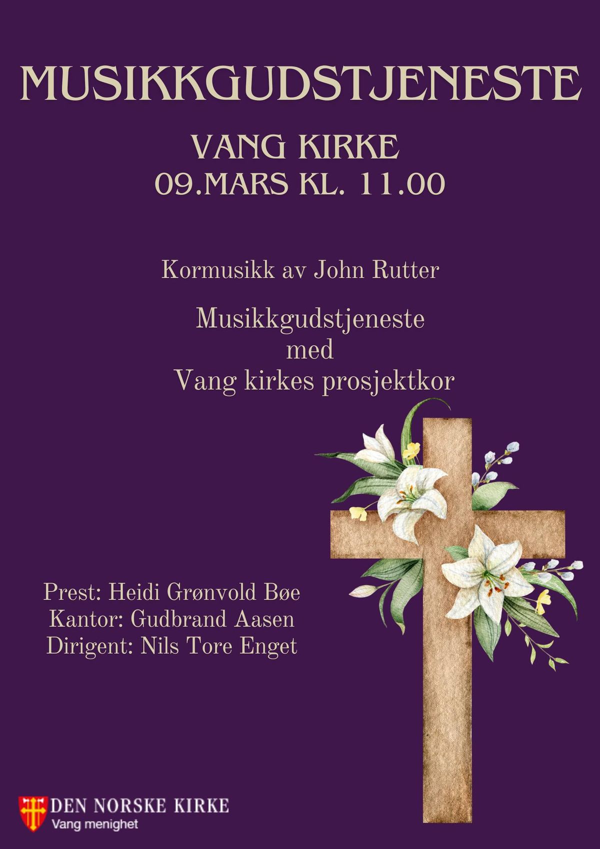 Musikkgudstjeneste med musikk av John Rutter