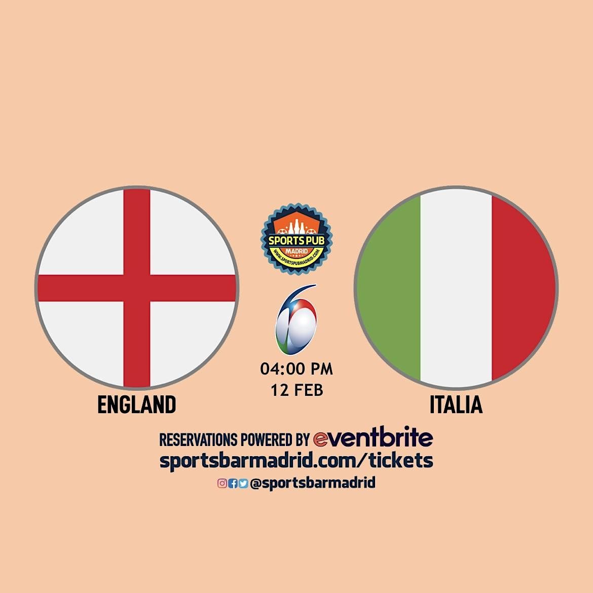England v Italy | Rugby Six Nations - Sports Pub San Mateo