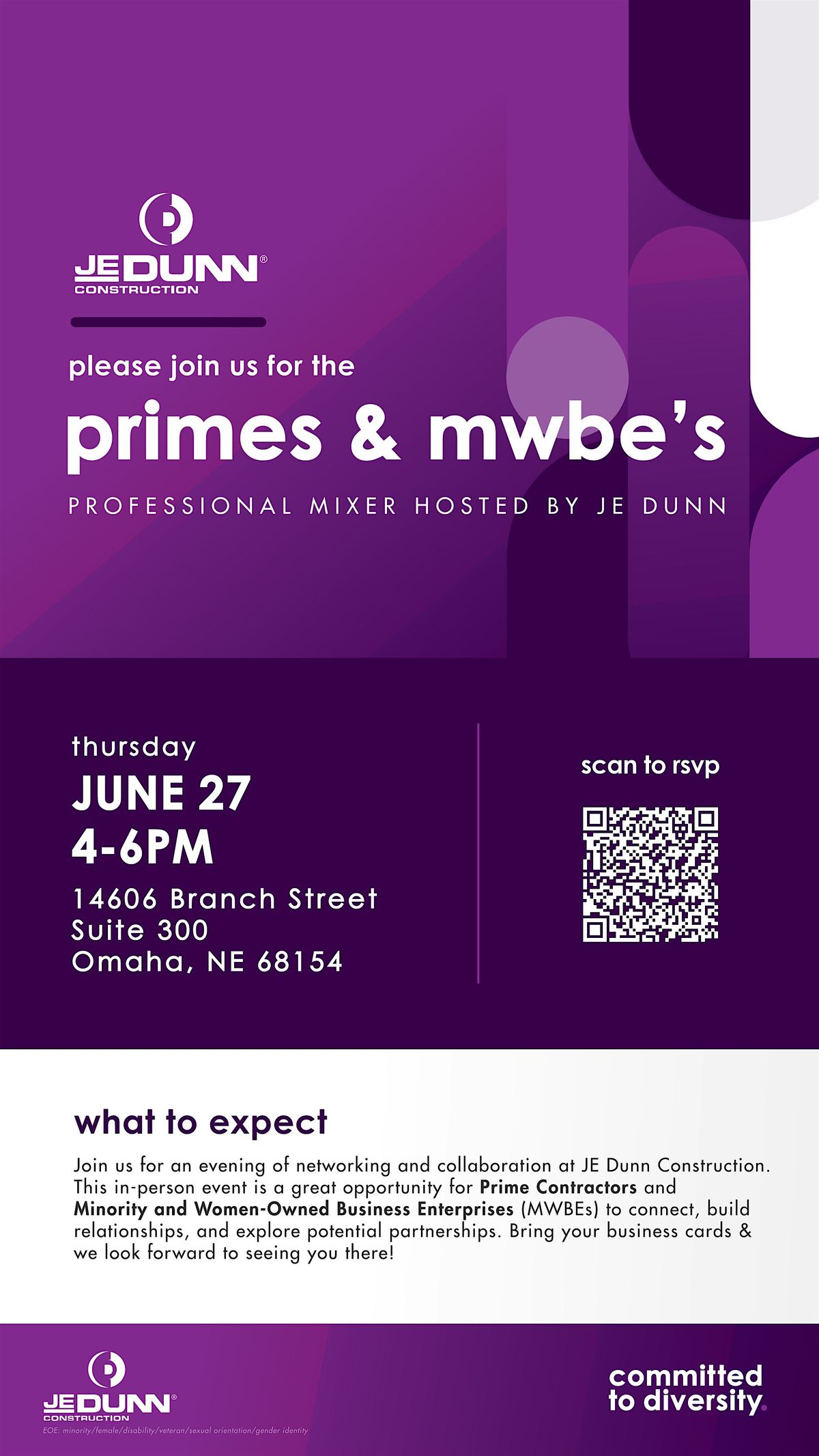 Professional Mixer: Primes & MWBEs hosted by JE Dunn!
